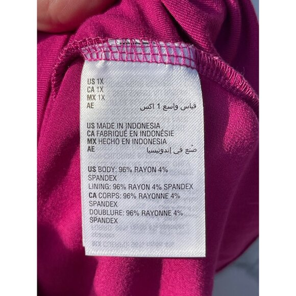 Bar III Womens Size 1X Sleeveless Berry Top Self Lined Rayon/Spandex Blend - Picture 8 of 8